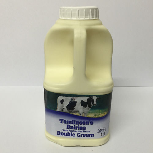 1 Pint Double Cream Edwards Dairy, Chirk